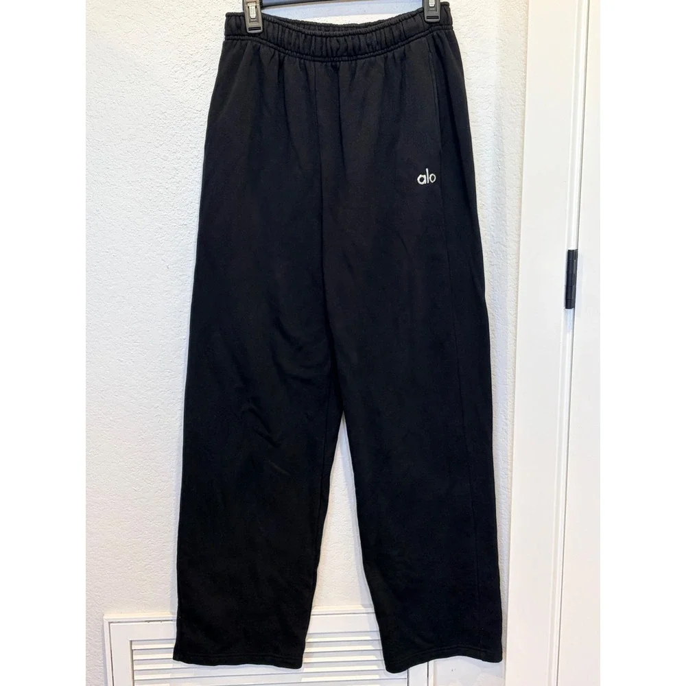 Alo Yoga Accolade Straight Leg Sweatpants Black W51078R Size Small